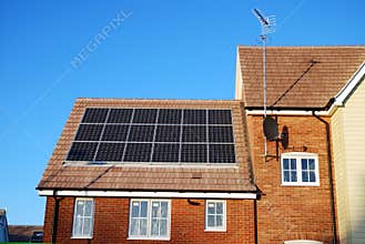 New build house with solar panels
