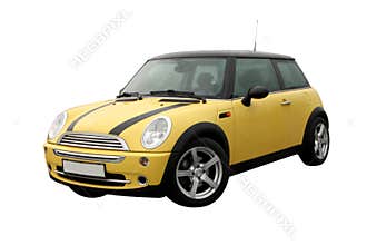 Yellow Mini cooper