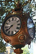 Sylvan Bros Vintage Clock in Front of the Jewelry Store
