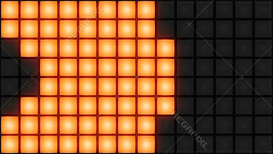 Orange Disco nightclub dance floor wall glowing light grid background vj loop