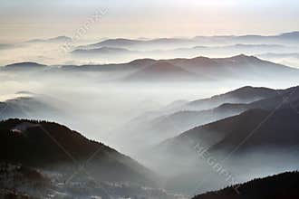 Fog and mountains