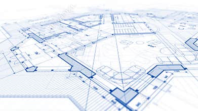 Architecture design: blueprint plan - illustration of a plan mod