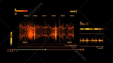 Orange HUD Voice Recording Interface Graphic Element