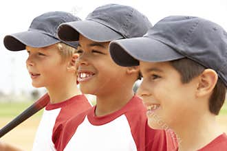 Young Boys In Baseball Team