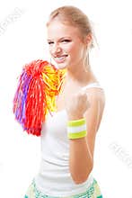 Woman cheer leader of winning team