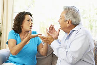 Senior Couple Having Argument At Home