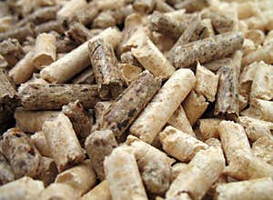 Wood pellets close-up