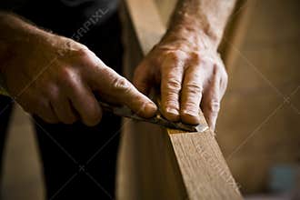 Carpenter's Hands at Work