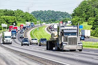Late Spring Traffic on Interstate Highway