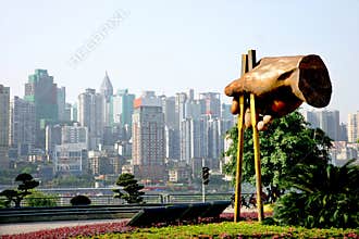 Chongqing food culture sculpture.