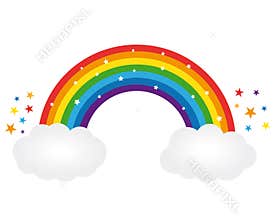 Beautiful starry rainbow. Vector illustration.