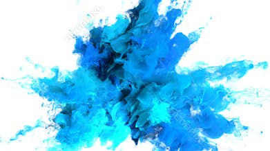 Color Burst - colorful blue cyan smoke explosion fluid particles alpha matte