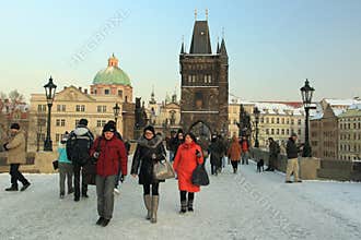 Charles Bridge in winter