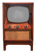 Old Retro Vintage TV Console Set, Fifties Isolated