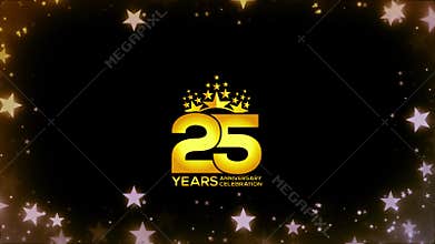 To celebrate anniversary greeting, invitation Friendly party, 25 Years Anniversary Gold Color Logo Videos