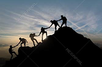 Reaching the Summit - Team Work - Group Effort - Success
