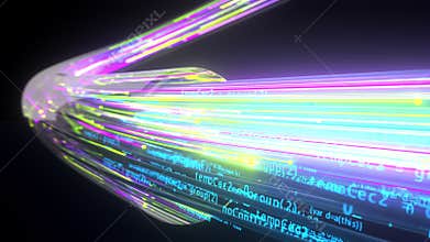 4k Video Fiber Optics Data Stream. Prores 444