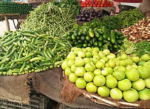 Close up view of vegetable shop.
