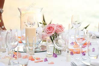 Wedding or party dinner table