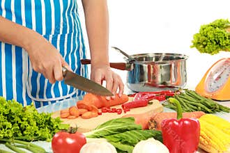Healthy food on the table in the kitchen