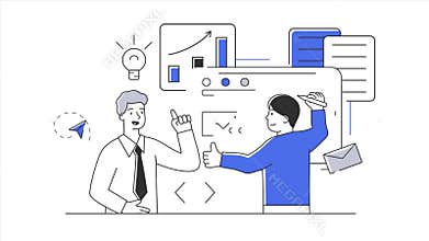 White collar man give advise to young intern