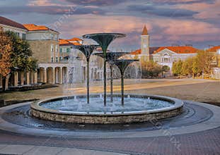 `Frog Fountain` on the campus of Texas Christian University in Fort Worth.