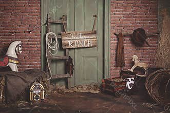 Busy Bee Spring decorations with yellow frlowers and grenery
