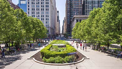 Chicago, USA, Timelapse - The Millennium Park of Chicago during the day