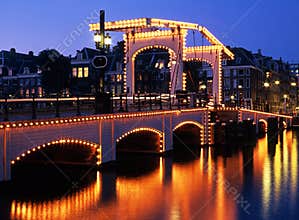 The Skinny Bridge, Amsterdam, Holland.