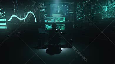 Hacker hacking government servers