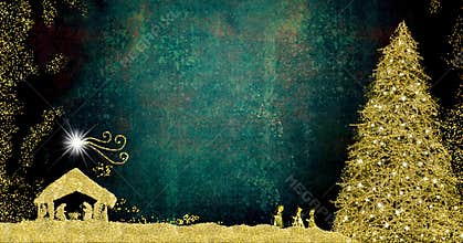 Christmas Nativity Scene and Three Wise Men cards