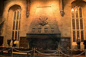 Fireplace in the great hall of hogwarts