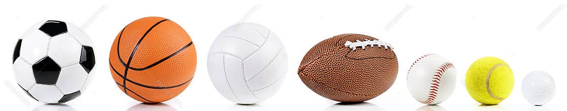 Balls isolated on white background - Ball Sport Panorama
