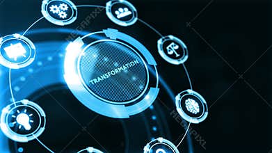 Business Transformation. Future and Innovation Internet and network concept