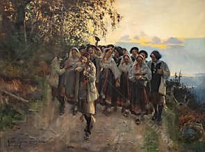 Going to the dance, 1880 painting by Anders Zorn