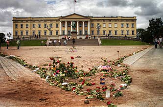 Heart of roses with the norwegian castle