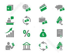 Money and bank icons
