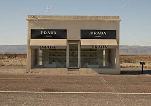 Prada Marfa on Highway 90, a famous picture spot just outside Valentine, Texas.