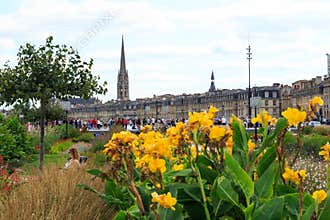 Look at Bordeaux and Mirroir d`Eau, France