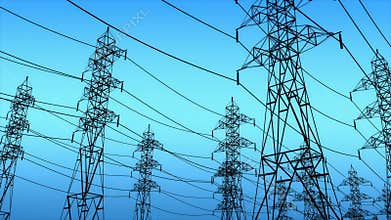 Power grid structures, pylon tower.