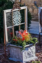 Window Box Christmas Decorations Evergreen