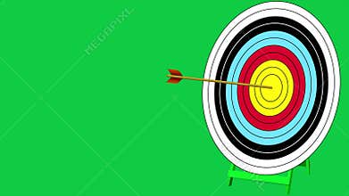 Bullseye shot, arrow hitting the target