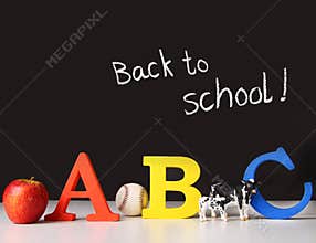 Back to school concept with abc letters