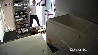 Actual footage of earthquake inside the office. Terrible CCTV footage of earthquake indoors.