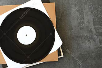 White label vinyl records music background