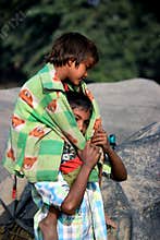 Sibling Love. Brother`s love is nothing but pure bliss. The elder one`s shoulder is there whenever the younger one needs it.