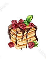 Dessert illustration, food illustration, watercolor print