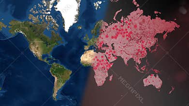 End of the coronavirus pandemic. Postcovid map concept. End of Covid-19