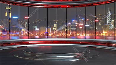 3D Virtual News Studio Background