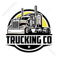 Trucking Company Logo. Premium Circle Badge Emblem Logo